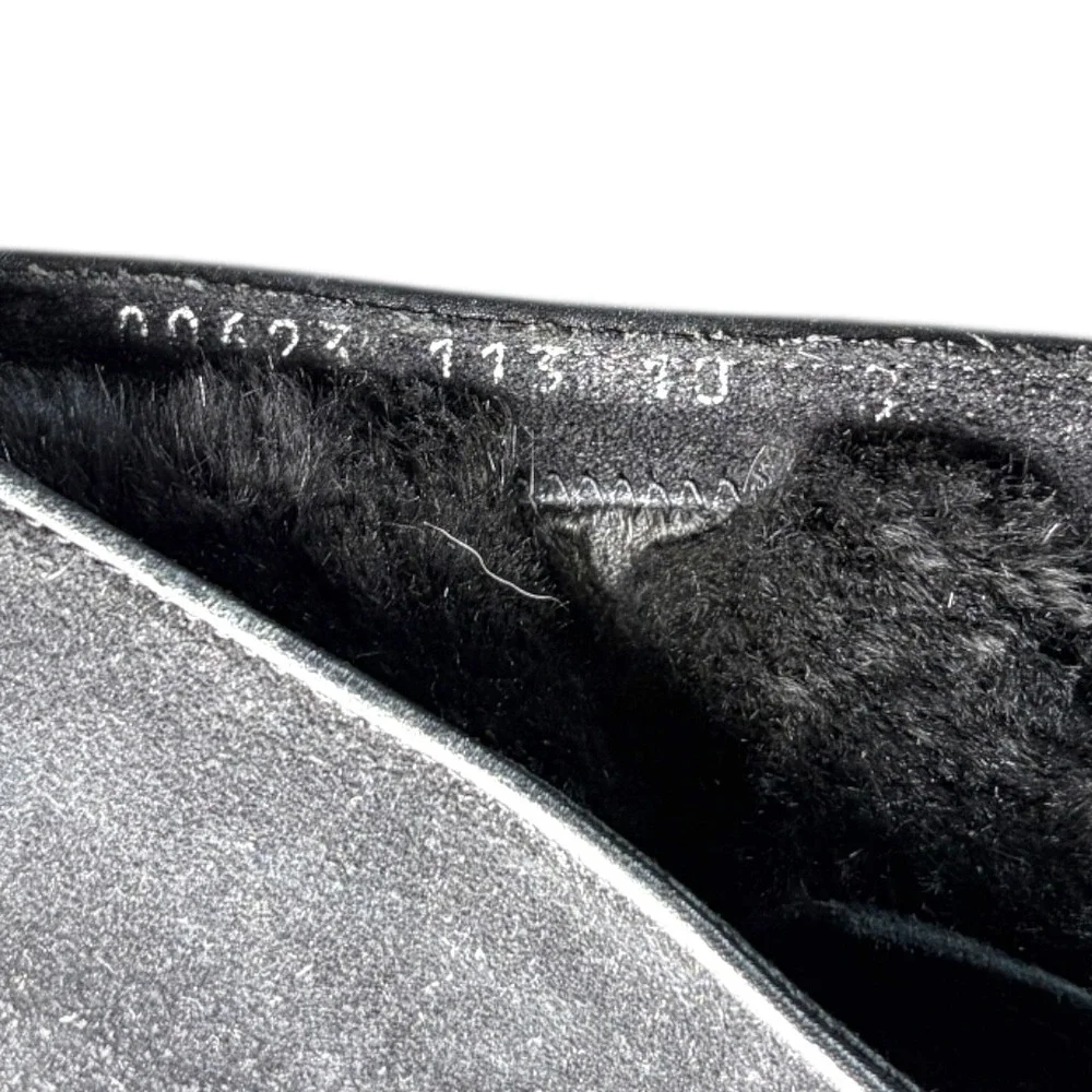 Salvatore Ferragamo Black Suede Fur Lined Chukka Boots Women‎ 8